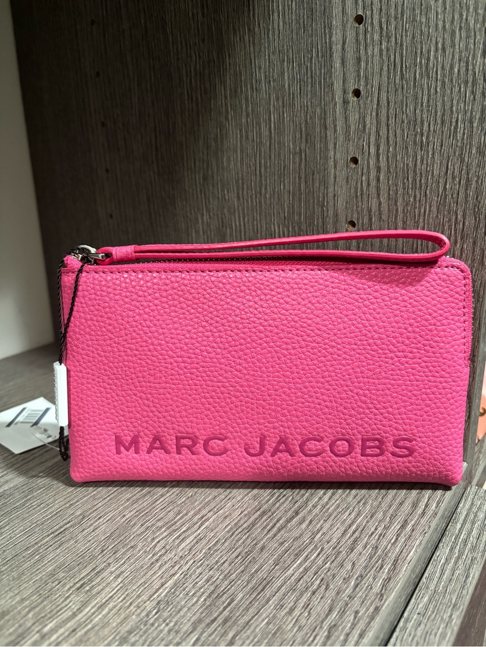 NWT - Marc Jacobs Hot Pink Pebbled Leather Wristlet